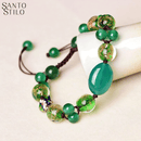 Pulseira com Pedra Ágata verde - Health