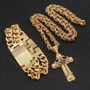 Conjunto Corrente e Pulseira Banhados a Ouro Nobreza Bizantina