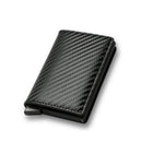Carteira de Couro Masculina Fibra de Carbono (+ Brinde Exclusivo)