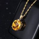 Amuleto Cristal Solar - Prata Esterlina 925 e Banho de Ouro
