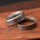 Anel de Aço Inoxidável - Runas Viking