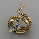 Anel de Cobra Cravejado - Golden Snake