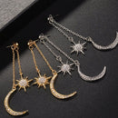 Brinco Estrela e Lua com Strass - Vintage Sky