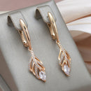 Brinco Feminino Banhado em Ouro 14K - Diamond Leaf