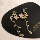 Brinco Flor Cristal e Gota Pérola - Rhinestones