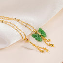 Colar Feminino Pedra de Jade - Crystal Butterfly