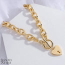 Colar com Pingente - Lock Heart