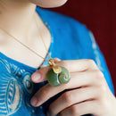 Colar de Jade Banhado a Ouro 18k - Prosperity
