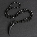 Colar em Obsidiana Negra - Dente de Lobo