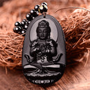 Colar Em Obsidiana Negra - Buda