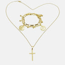 Conjunto Amor de São Bento - Banhado a Ouro 18k