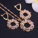 Conjunto Feminino com Zircônias - Cristal Gold