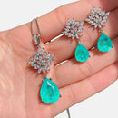 Conjunto de Colar e Brincos em Aço Inoxidável - Ocean Charm