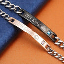 Conjunto de Pulseiras em Aço Inoxidável - King and Queen