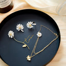 Conjunto Flores Margarida - Banhado a Ouro