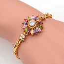 Pulseira e Brincos Com Zircônias - Colorful