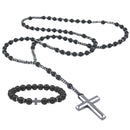 Conjunto Sagrado em pedra Hematita - Premium Black