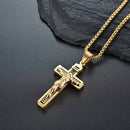 Crucifixo em Aço Inoxidável - Paixão de Cristo