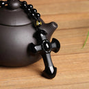 Crucifixo Sagrado em Obsidiana Negra - Arcana Terram
