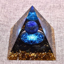 Orgonite Pirâmide Lápis Lazúli e Obsidiana Negra - Equilibrium