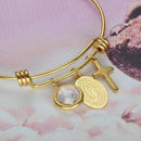 Pulseira Cristã com Três Pingentes