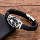 Pulseira de Couro Masculina - Jolly Roger