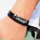 Pulseira em Couro - Fé em Cristo