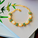 Pulseira em Jade Banhada a Ouro - Luxury Lotus
