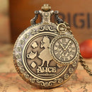 Relógio de Bolso Retro - Alice no País das Maravilhas