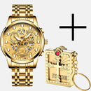 Relógio Premium Dourado + Chaveiro Dourado Bíblia Sagrada 80% OFF